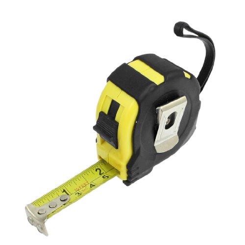 Aexit Yellow Black Tools & Home Improvement Case Back Clip 3 Meter Ruler Tape Measure w Tape Measures Wrist Strap