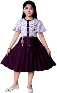 Kids Girls Cotton Linen Knee Length Frock Dress Price In India