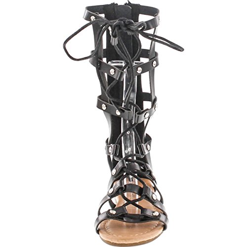Forever Link Alyssa-16K Girl's Mid-Calf Back Zipper Gladiator Lace Up Flat Sandals3