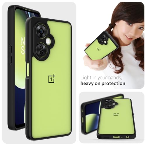 Image of KAPAVER Hybrid Clear Back Cover Case for OnePlus Nord CE3 Lite | Protective Shockproof Cleare Hard PC Soft Flexible Black TPU Cover