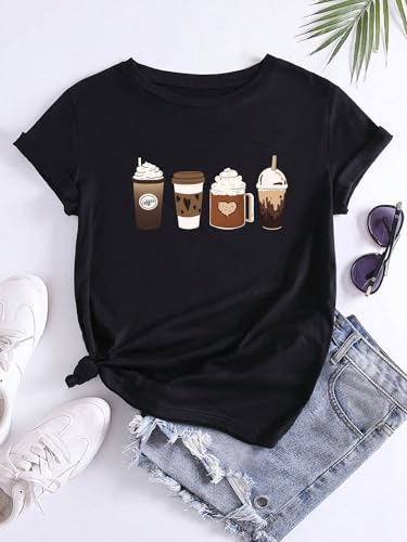 Image of Jawdrobe Cotton Blend Oversized Fit Half Sleeve Printed Round Neck T-Shirt for Women | Aesthetic Summer Wear