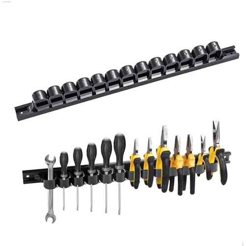 letuxaamz Porta Cacciaviti, Porta Cacciaviti da Parete, Organizzatore di Scaffali per Pinze da Parete per Officina, Capannone e Garage, Contiene Fino a 13 Cacciaviti o 6 Pinze