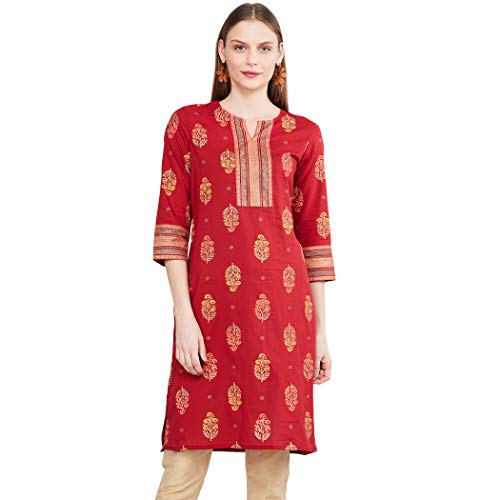 Image of Max Women Embroidered Three-Quarter Sleeves Kurta
