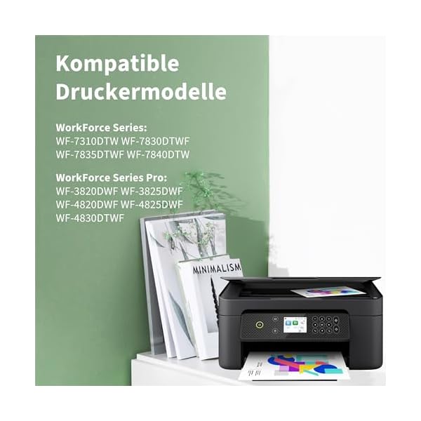 Greenjob 405XL Multipack für Epson 405 XL Druckerpatronen Kompatibel mit Epson Workforce Pro WF-3820 WF-3825 WF-4820 WF-4825 WF-4830 WF-7830 WF-7835 WF-7840 (2 Schwarz, 2 Cyan, 2 Magenta, 2 Gelb) – Bild 3