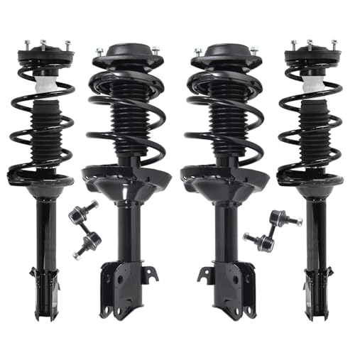 Image of Detroit Axle - 6pc Struts Sway Bars for 2004 2005 2006 2007 Subaru Impreza, 4 Complete Front Rear Struts with Coil Spring 2 Front Sway Bar End Links Replacement Suspension Kit