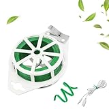 SKYPRO 1ロール 100m/328フィート 多機能 プラスチック スチール グリーン ケーブルタイ 丈夫 再利用可能 庭 花 植物 サポート ストラップ タイ
