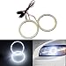 Qasim 1 Pair 90MM 66SMD COB LED for Angel Eyes Halo Ring Headlight Fog Housing Lamp with Cover White 12V 24V DC