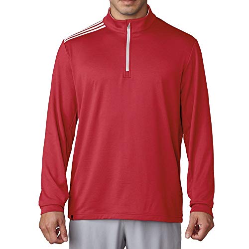 adidas Golf Men's Golf Adi 3-Stripes Classic 1/4 Zip Jacket, Power Red, Medium