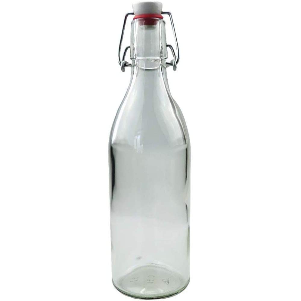 8x Glasflasche 0,5 Liter mit Bügelverschluss aus Porzellan, inkl Trichter