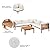 Janusline Patio Conversation Set with Coffee Table and Soft Cushions, Outdoor Acacia Wood Sofa Set, Wood Structure Furniture Sectional Sofa Set, Patio Sectional Seating Group, Water-Resistant, Beige