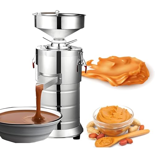 HajMyrdonyx Máquina Comercial Mejorada para Hacer Mantequilla Cacahuete 1100 W, Máquina Eléctrica para Hacer Sésamo, Molienda Pasta Sésamo Y Mantequilla Cacahuete A 2850 RPM con Base Antideslizante