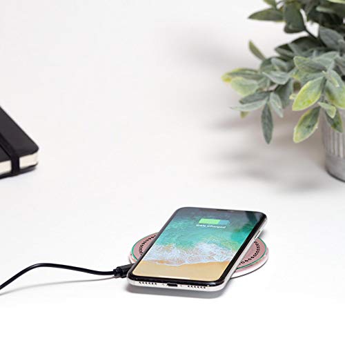 Moxyo Wireless Charger, Stylish Qi-Certified Wireless Charging Pad Compatible With Iphone Xs/Xs Max/Xr/X/8 Plus/8, Samsung Galaxy S9/S9+/S8/S8+/S7 And More (Rose Gold W/Floral Design) #TOP3
