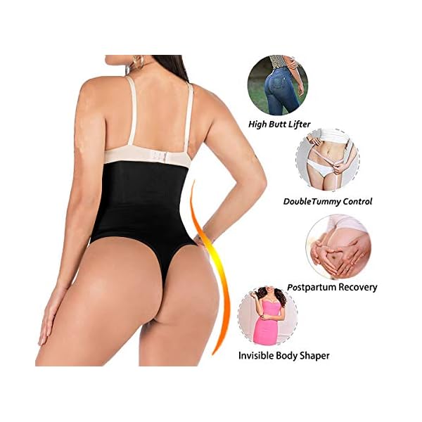 Hioffer 328 Women Waist Cincher Girdle Tummy Slimmer Sexy Thong Panty Shapewear Black