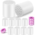 8 Pack 20 Stage Shower Filter Replacement Cartridge, Shower Head Filter Refill for Hard Water to Remove Chlorine Fluoride Heavy Metal, High Output Bath Filter Cartridges for Skin Hair Healthy