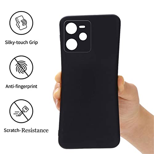 Image of A rtistque Liquid Silicone Back Cover Case for Realme C35 / Realme Narzo 50A Prime Matte Shockproof TPU Soft Flexible with Camera Protection - Black