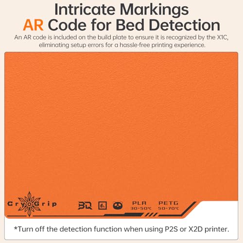 Image of BIQU Cryogrip Pro Frostbite Matte Orange Cold Build Plate for Bambu-Lab P1S /P2S /P1P /X2D /X1C /X1E /A1 3D Printer 257x257MM Double-Sided Upgrade Room Temperature Print Removable Surface Platform