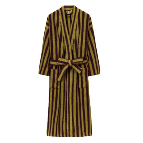 Cambkatl Men's Striped Fleece Robe, Fashion Colorblock Plush Bathrobe, Warm Winter Comfy Fuzzy Lounge Sleepwear4