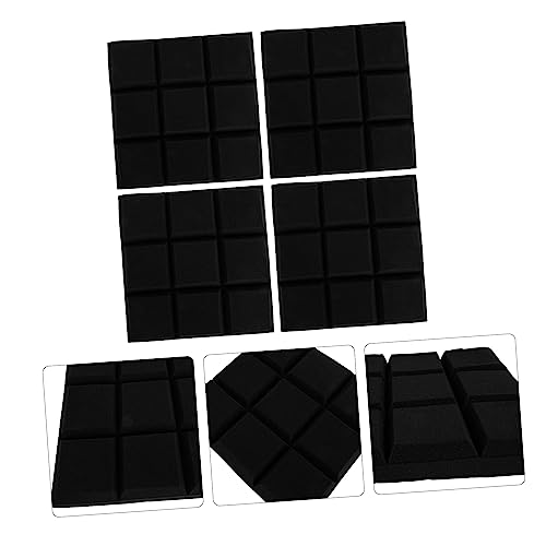 TOYANDONA 4 piezas Paneles acústicos de absorción de sonido Auto-adhesivos Tableros de esponja de alta densidad para reducción de ruido para estudios de grabación oficinas y teatros en casa miniatura 4