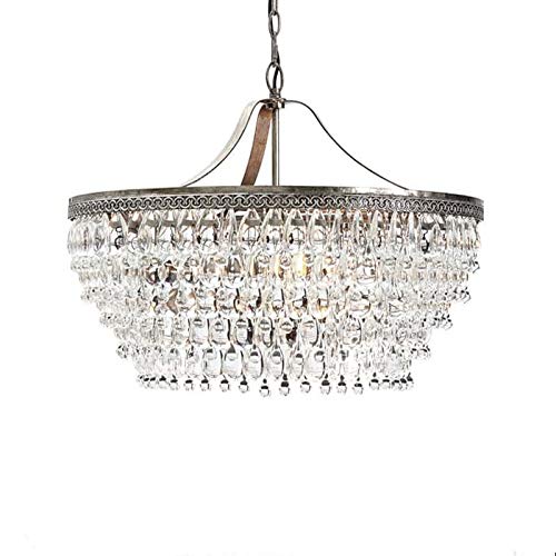 Lustre en cristal luminaire haut de gamme en fer de 17 pouces pour couloir