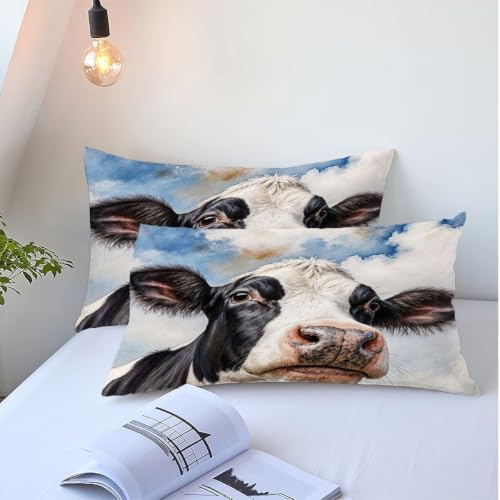 Housse de couette vache 90x190 cm avec taie en microfibre douce - 6