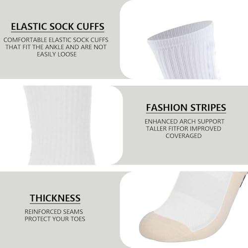 8 Pairs Kids Grip Soccer Socks, Non Slip Socks for 6-12 Years Old Kids, Anti Slip Socks for Soccer Basketball3