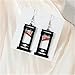 Gothic Knife Guillotine Earrings Punk Hip Hop Horror Bloody Black Beheading Door Acrylic Lightweight Dangle Drop Earrings Necklace for Women Men Halloween Cosplay Party Holiday Fashion Jewelry (Black)