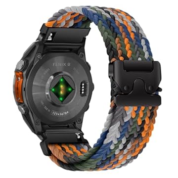 Pulseira de relógio trançada de nylon para Garmin Quatix 8/Tactix 8/Fenix 8 de 51 mm/Fenix 7X Pro Solar/7X Pro/7X Solar/7X/Enduro 3/Descent Mk3i, pulseira de fivela estilo paraquedas segura para