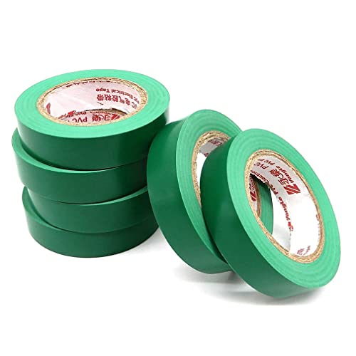 Image of Maveek Electrical Insulation Tape, PVC Vinyl Electrical Tapes with Rubber Based Adhesive, Heat Resistant, Flame Retardant, Waterproof(6 Rolls,Green)