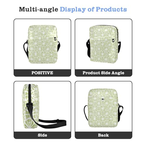 messenger bag cute cross body bag for woman women's crossbody handbags Adjustable Strap for outdoor sports outdoor sports- Light Green Pattern4