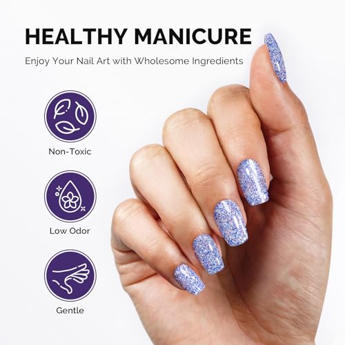Image of MelodySusie Galaliver Blue Glitter Gel Nail Polish, 15ML Reflective Blue Diamond Shimmer Gel Polish Soak Off UV LED Cured Long Lasting Gift for Women DIY Nail Design Nail Art Manicure X11