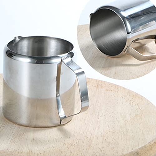 Sxhlseller Jarra de café de 60 ml, Taza de Espuma de Leche de Acero Inoxidable 304, Jarra de Leche, Taza de espumador de… - Imagen 6