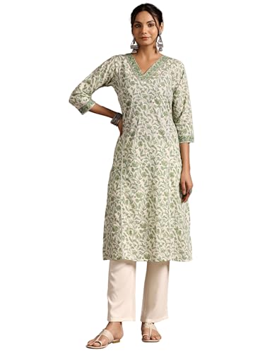 Image of Libas Printed Cotton Straight Kurta