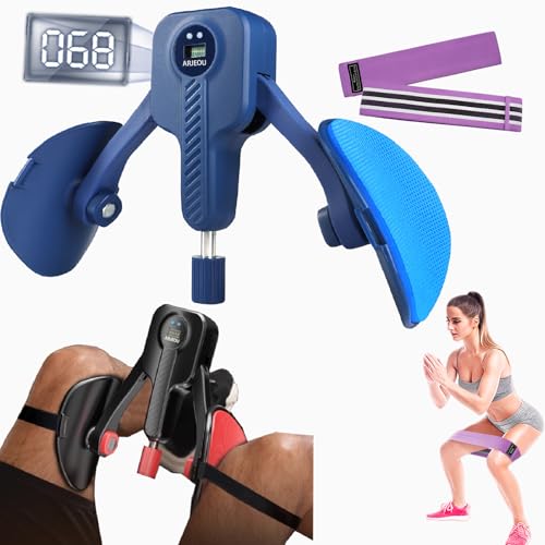ARJEOU Kegel Trainer Leg Exerciser 0-110 lbs Adjustable Resistance, Kegel Exercise with Leg Straps, Women Men Pelvic Floor Exerciser Hip Trainer