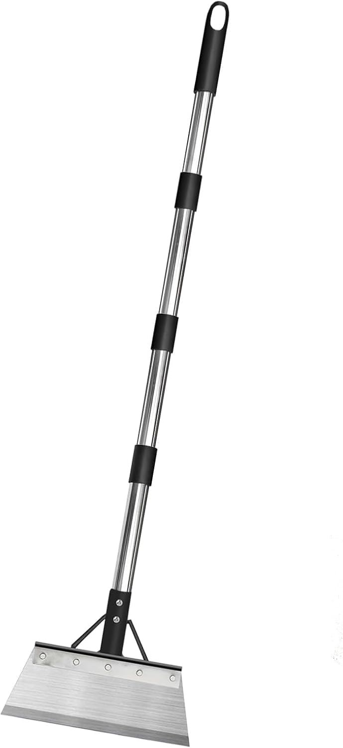 Gardening Scraper & Moss Remover — Adjustable Long Handle (160–230 Cm) with Wide, Flat Blade — Ideal for Weeding, Ice Removal, and Scraping Tasks — Multi-Functional Sliver 160cm