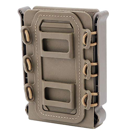 Tactical Magazine Pouch, Tactical Fast Mag WST TPR Flexible Magazine Pouch for Ar15 M4 5.56/7.62 Mag Pouch, 3pcs (Tan) - Image 4