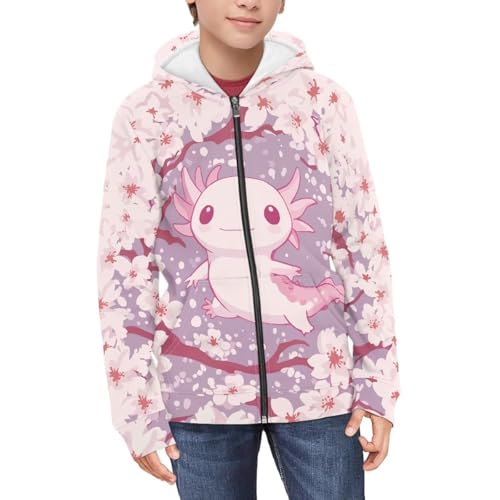 Image of Unisex Zipper Sweatshirt Boys Girls Hooded with 2 Pocket Pullover Hoodies for 6-16Y Kids