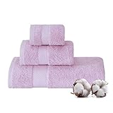 TEXTILOM 100% Turkish Cotton 3 Pcs Bath Towel Set, Luxury Bath Towels for Bathroom, Soft & Absorbent