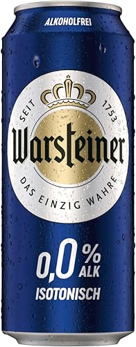 Warsteiner Pilsener Alkoholfrei 0,0%, Dosenbier EINWEG, Alkoholfreies isotonisches Pils Bier mit 0,0% Alc., (24 x 0.5 l)