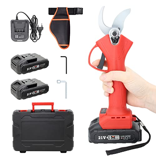 Pafieo Forbici Potatura Elettriche, Forbici Professionali Senza Fili, Diametro di Taglio 30mm, con 2Ah Batteria e Marsupio, per Potatura di Alberi da Frutto Orticoli