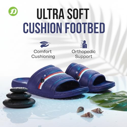 Image of DOCTOR EXTRA SOFT Men's Classic Ultra Soft Sliders /Slippers with Cushion FootBed for Adult | Comfortable & Light Weight | Stylish & Anti-Skid | Waterproof & Everyday Flip Flops for Gents /Boys D-527