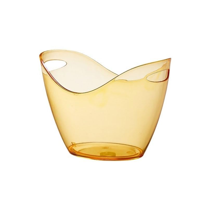 Cubo de Hielo ﻿Cubo de Hielo de acrílicoCubo de champán de Gran capacidadCubo de pellets de Hielo for barraCubo de Hielo Lleno Recipiente para Bebidas(Yellow)