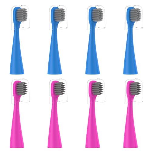 Brosse à dents bleue et rose avec poils souples pour hygiène dentaire