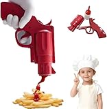 Design fantaisie : distributeur de condiments amusant en forme de revolver ajoute une touche ludique aux repas, barbecues, pique-niques et voyages de camping tout en gardant les sauces organisées et accessibles