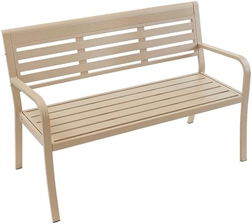 Lightweight Aluminum Outdoor Bench with Backrest & Armrests, High Load-Bearing Garden, Patio, Porch, Park Furniture - Durable & Stylish Seating Solution