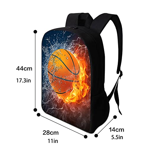 Basketball School Backpack for Boys/Girls 17 in Black Boy Backpack,Cool Design Casual Daypack Sports Backpack for Man/Kid/Girl/Woman2