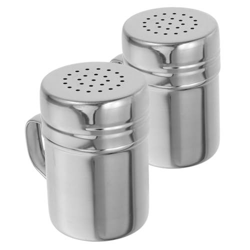 Cabilock Compact Stainless Steel Salt Sugar Lid Flour Sifter Powder Duster Decorative Seasoning Containers for Kitchen