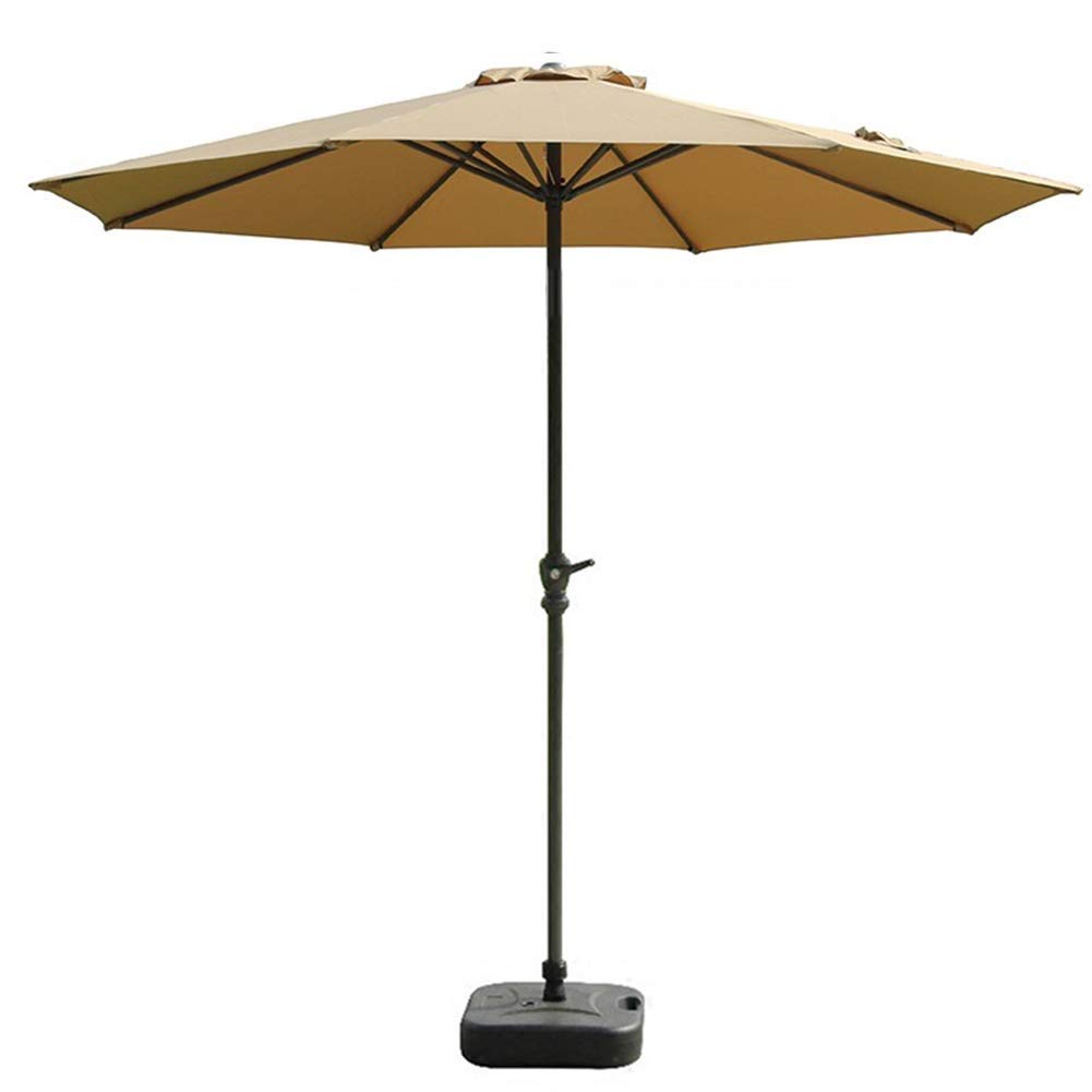 WDSOPK Parasols 9ft/2.7m Patio Umbrella Outdoor Market Table with Crank for Garden, Deck, Backyard and Pool Side(Khaki-? 9ft)