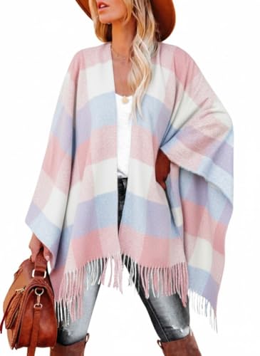 Image of Breezy Lane Women's Shawl Wraps Warm Poncho Ruana Wrap Cardigan