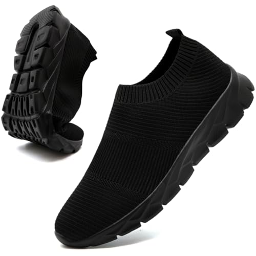 Zapatos Hombre Running Deportivas Zapatos Casual Gimnasio Tenis Negras Sneakers Cómodos Ligeros Transpirables Zapatillas para Andar 42