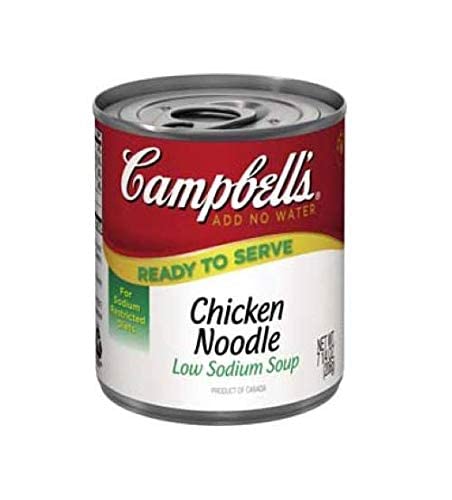 Campbells Ready To Serve Low Sodium Chicken Noodle Soup - 7.25 Oz. Can, 24 Per Case #TOP20